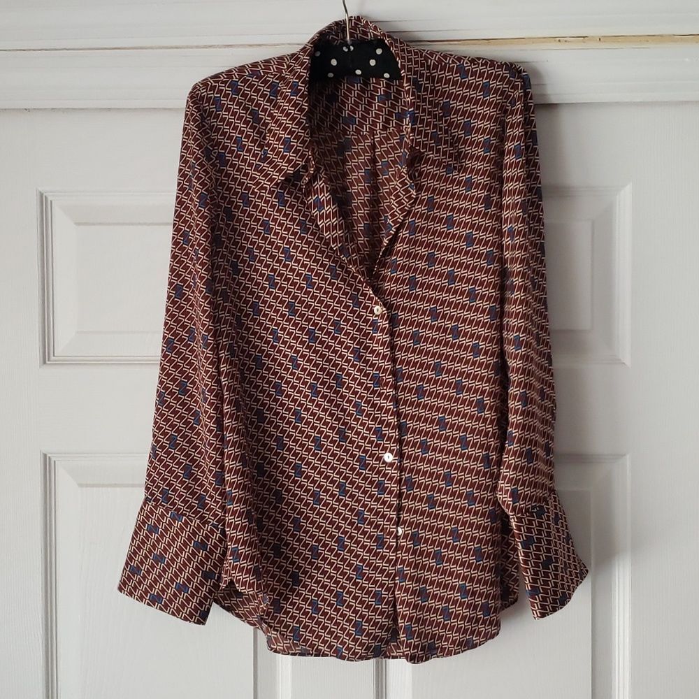 ZARA 'Z' Button-Down Blouse